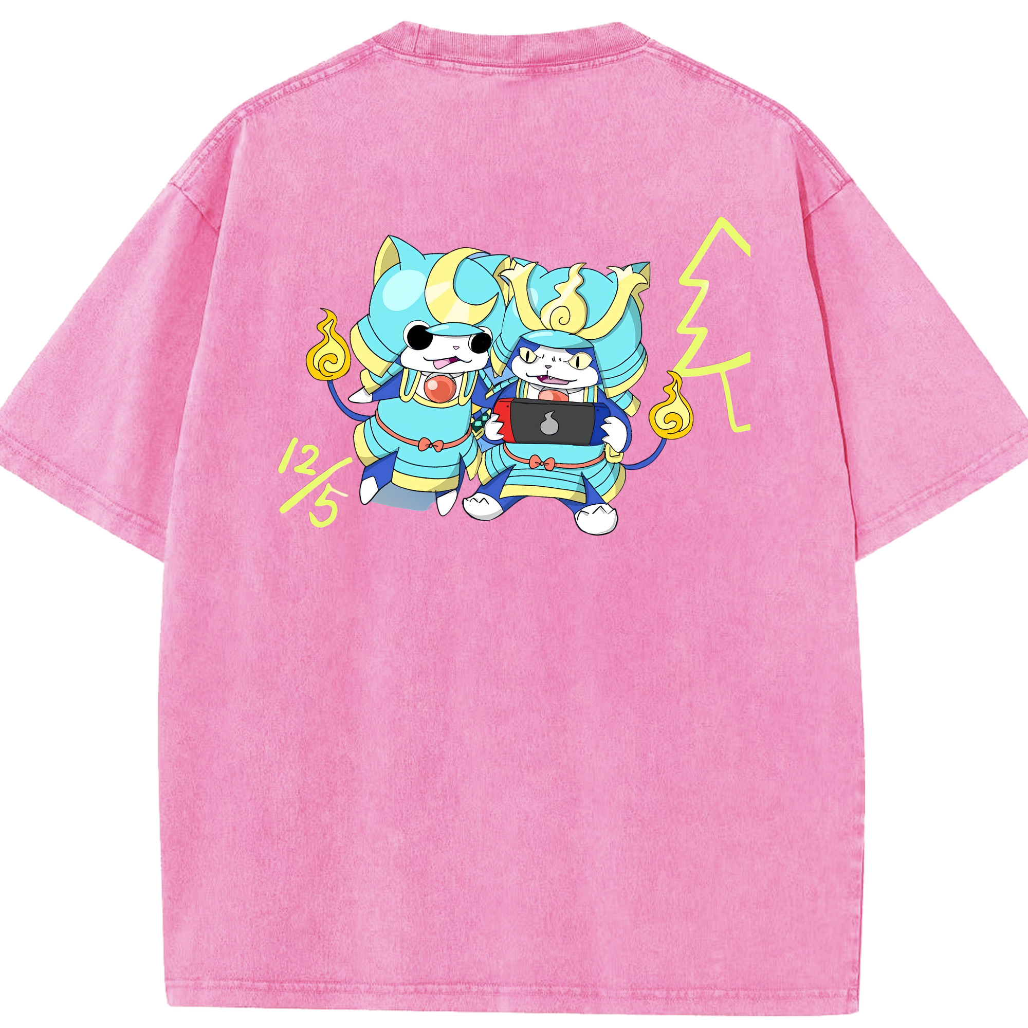 （画像用） 妖怪ウォッチ Yo-kai Watch 綿100% ヴィンテージ風 半袖Tシャツ（背面プリント）